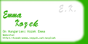 emma kozek business card